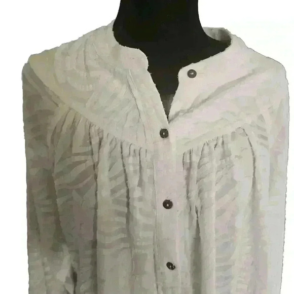 Free People Womens White Cant Stop Dreaming Oversized Blouse S - Picture 7 of 15